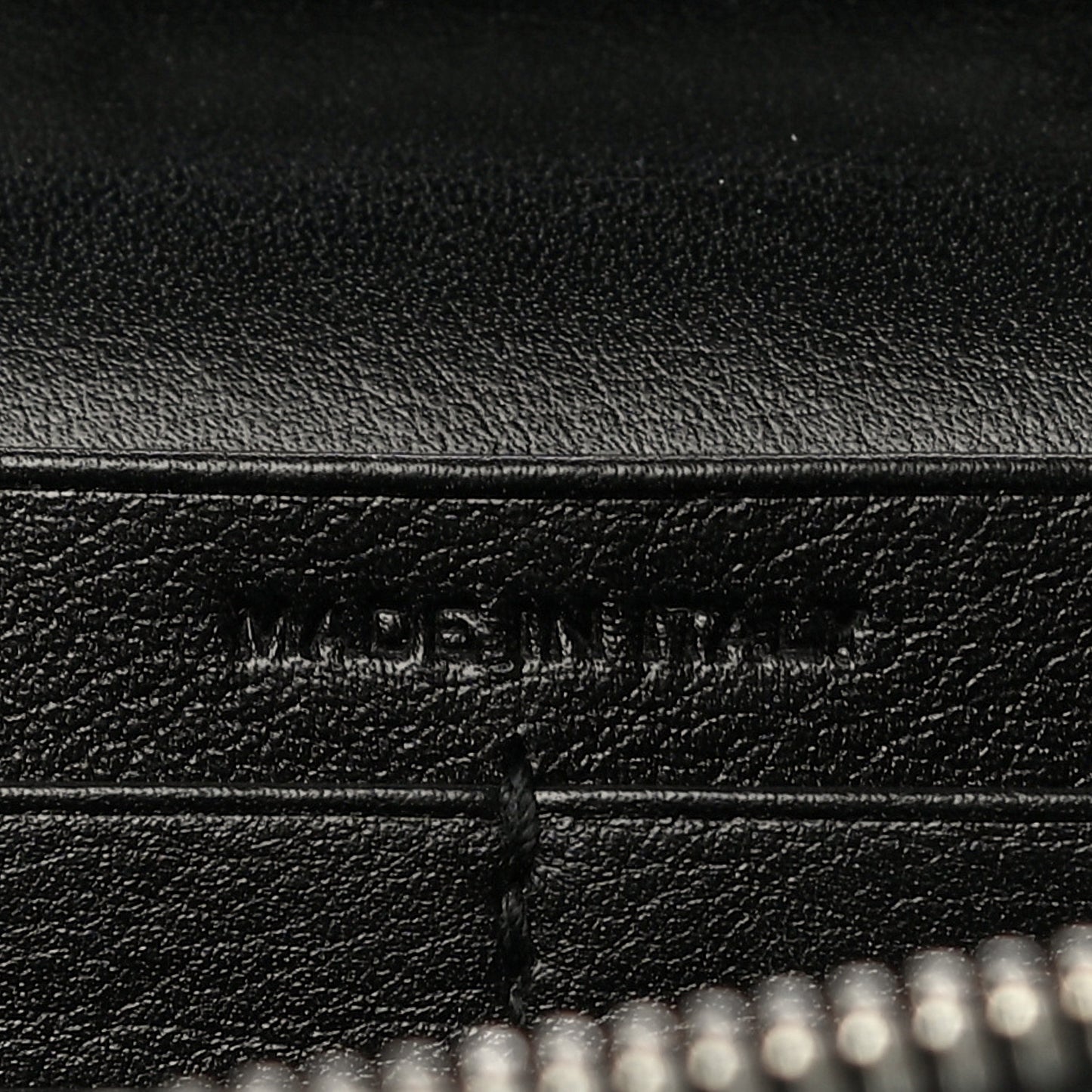 Calfskin Heart Studded Monogram Chain Wallet Black