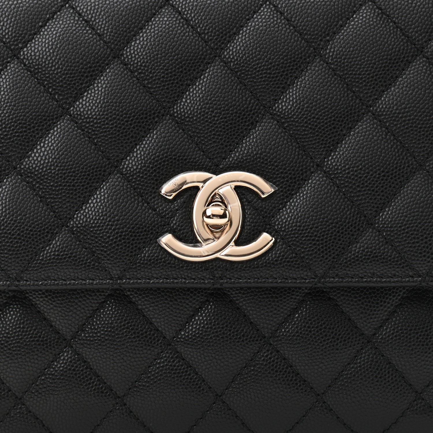 Chanel Caviar Lizard Embossed Quilted Small Coco Handle Flap Black 8 of 10