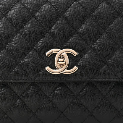 Chanel Caviar Lizard Embossed Quilted Small Coco Handle Flap Black 8 of 10