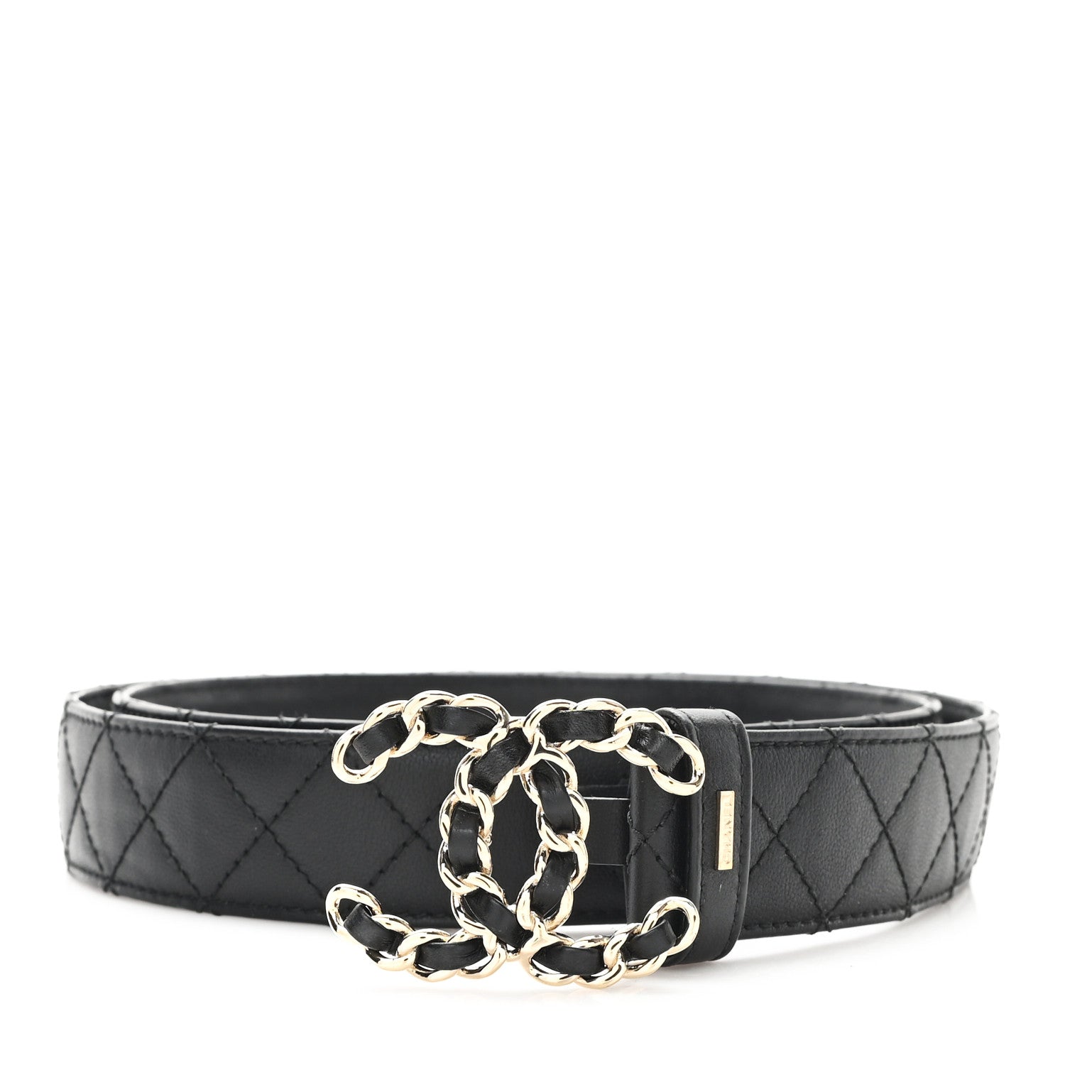 Chanel Calfskin Quilted CC Chain Belt 95 38 Black 1 of 6