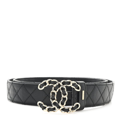 Chanel Calfskin Quilted CC Chain Belt 95 38 Black 1 of 6