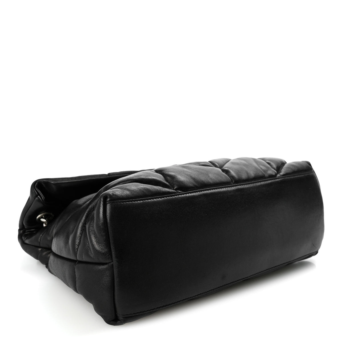 Saint Laurent Lambskin Quilted Medium Loulou Puffer Monogram Chain Satchel Black 4 of 10