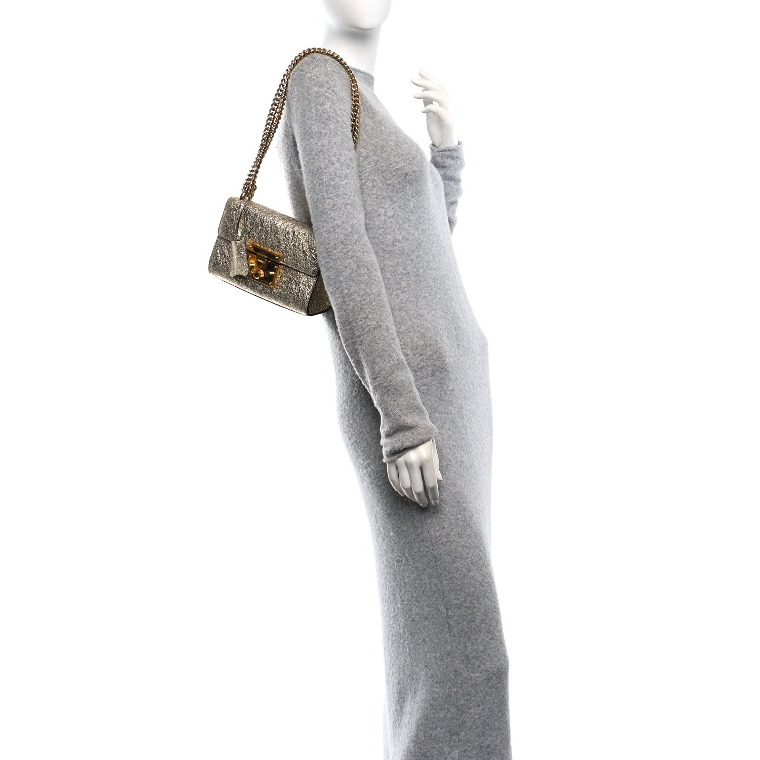 Gucci Galassia Small Padlock Shoulder Bag Platino 2 of 11