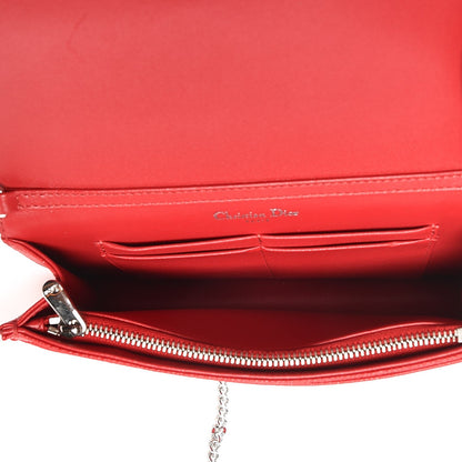 Christian Dior Grained Calfskin Diorama Wallet on Chain Pouch Rouge Vif 5 of 8