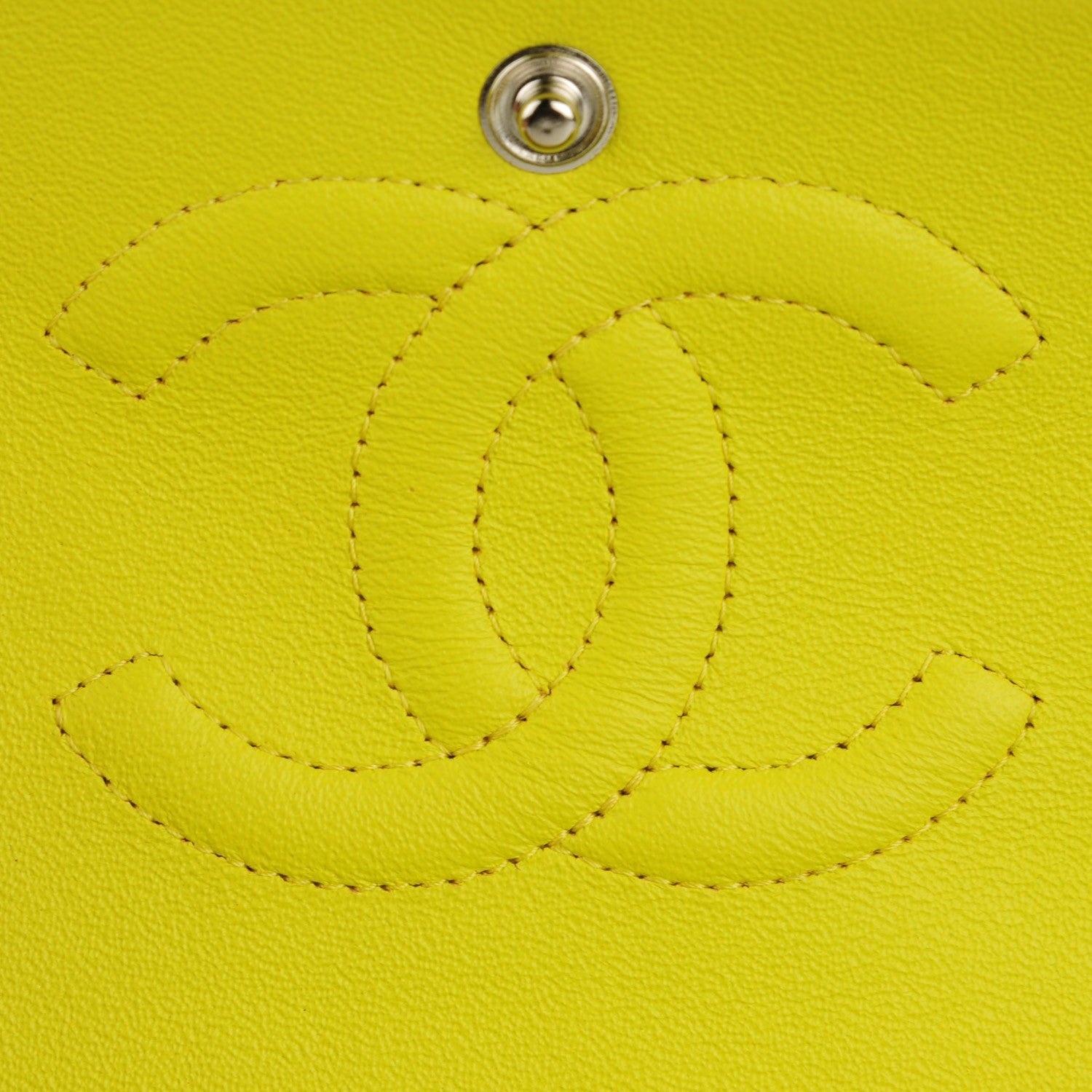 Chanel Patent Quilted Medium Double Flap Yellow 7 of 9