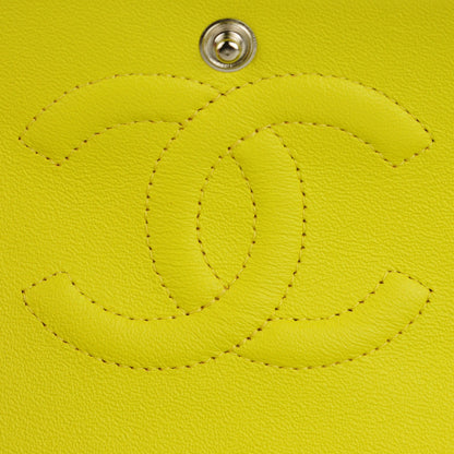 Chanel Patent Quilted Medium Double Flap Yellow 7 of 9