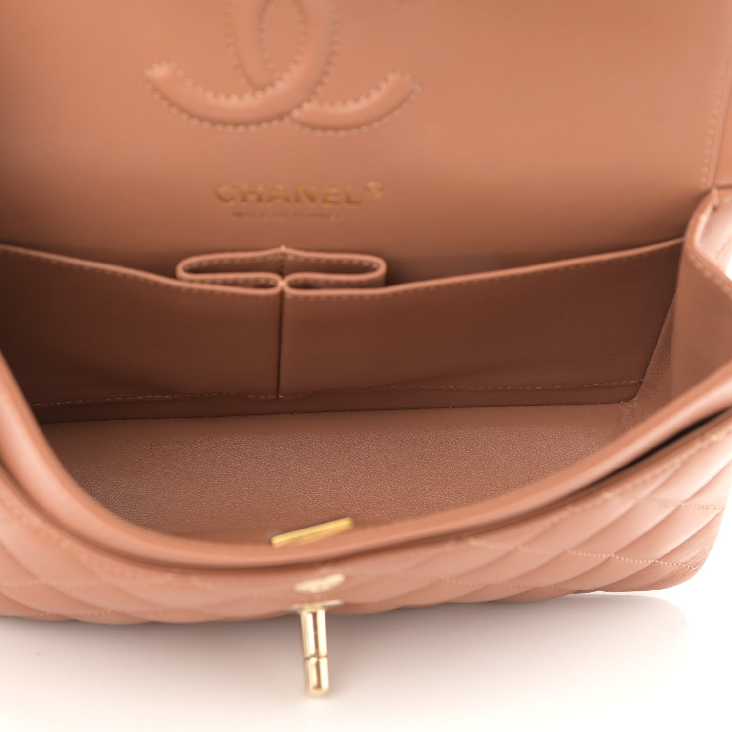 Chanel Lambskin Quilted Small Double Flap Brown 5 of 10