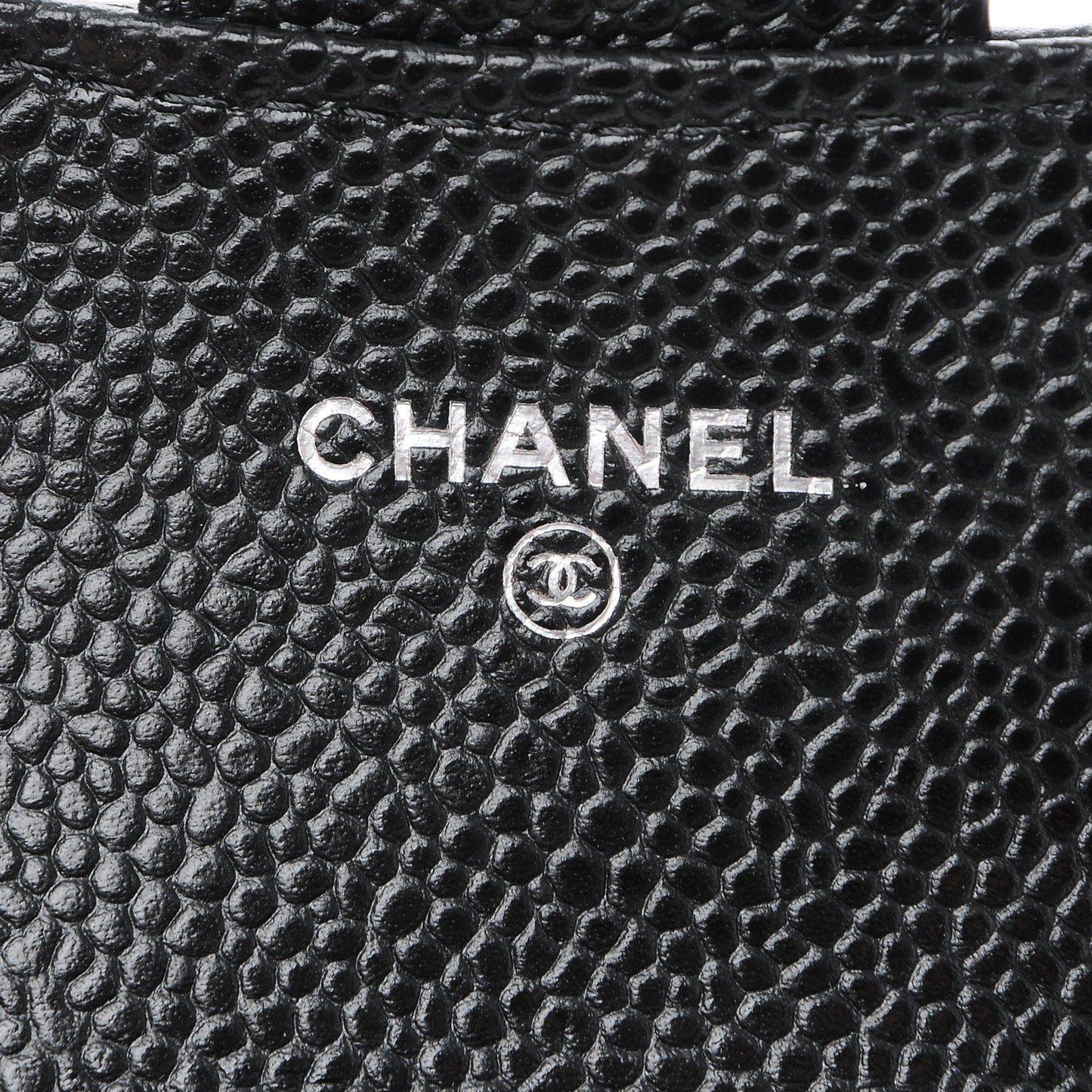 Caviar Quilted Flap Card Holder Black
