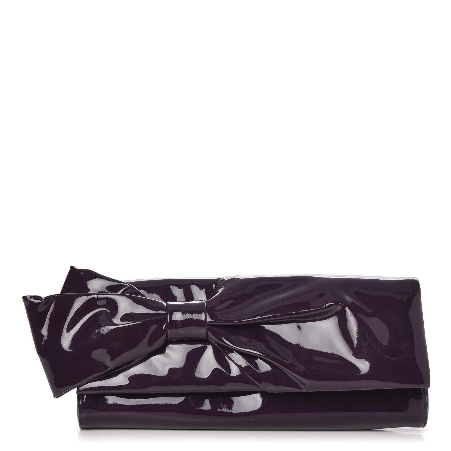 Christian Louboutin Patent Calfskin Aionoeud Bow Clutch Purple 1 of 9
