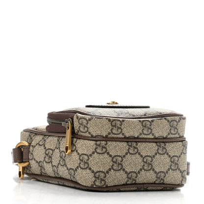 Gucci GG Supreme Monogram Mini Neo Vintage Double Zip Messenger Bag Beige New Acero Crop 4 of 12