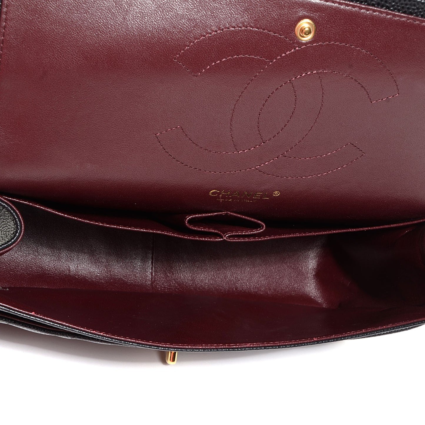 Caviar Quilted Jumbo Double Flap Black