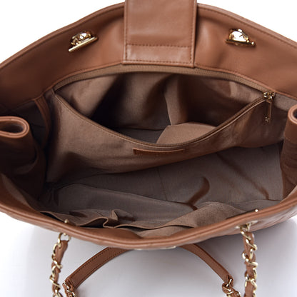 Chanel Lambskin Quilted Large Classic Shopping Tote Camel 13 of 19