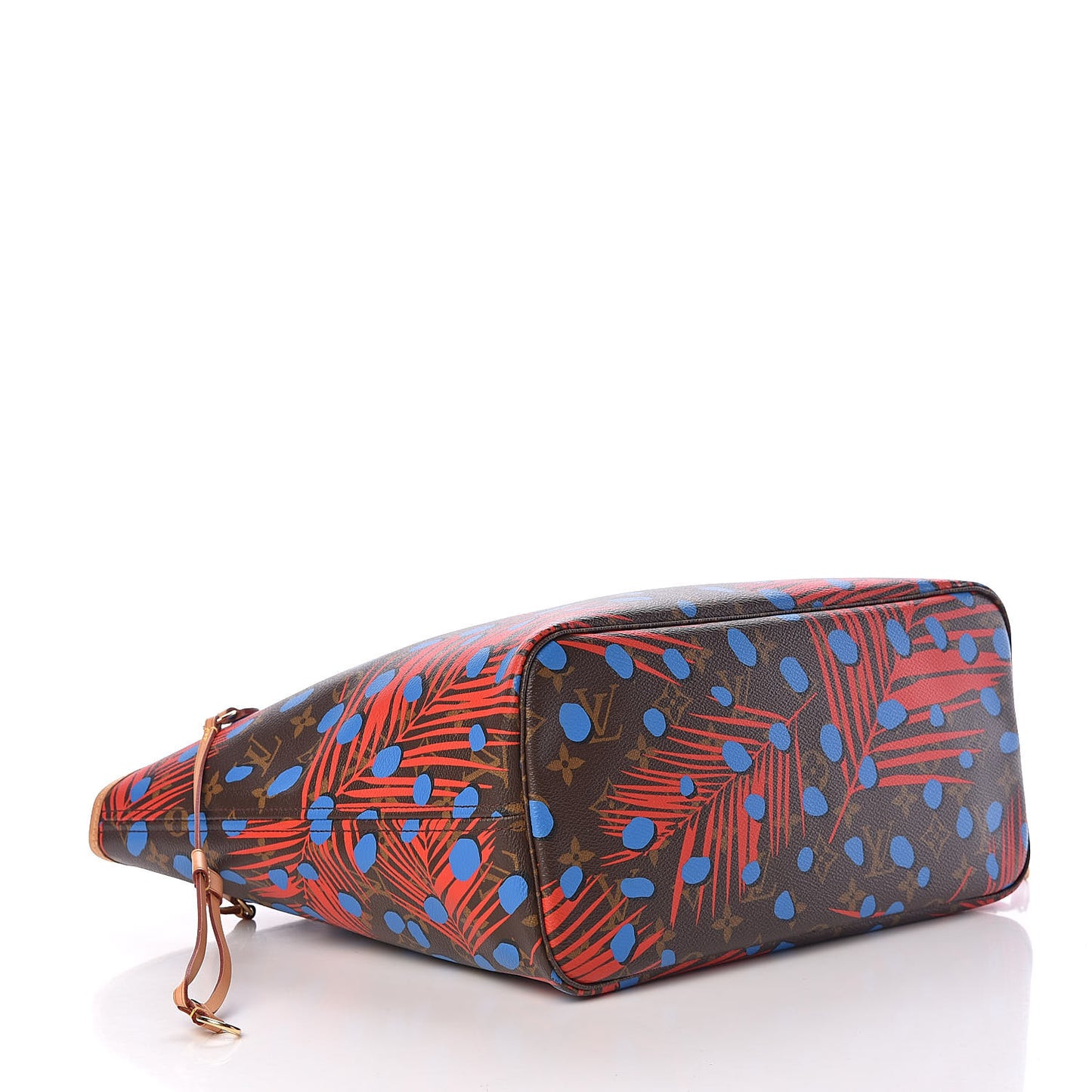 Monogram Jungle Dots Neo Neverfull MM Coquelicot Denim