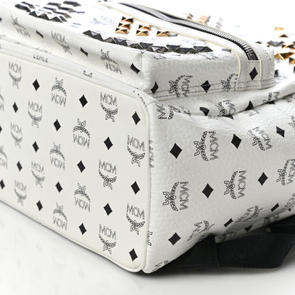 MCM Visetos Studded Medium Stark M Backpack White 9 of 9