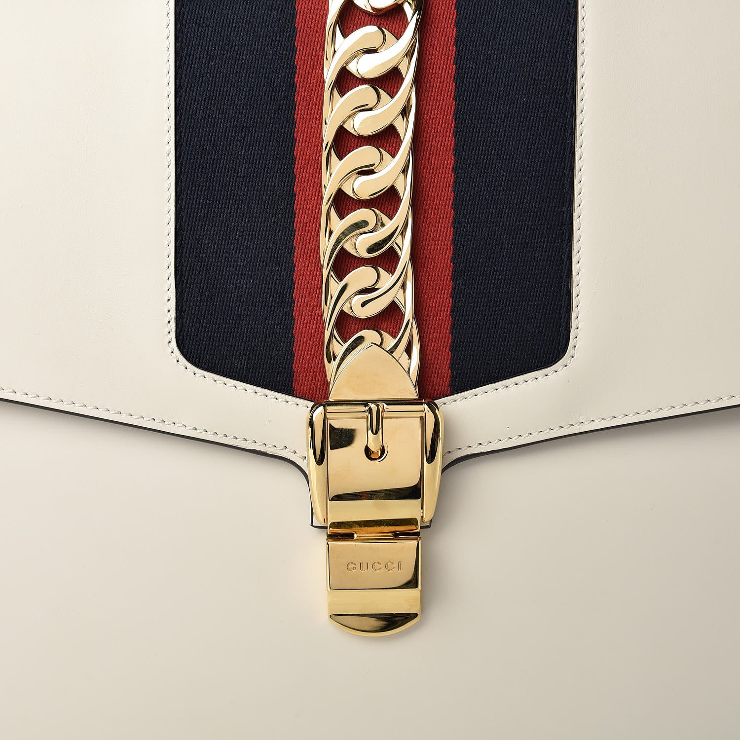 Gucci Calfskin Maxi Sylvie Top Handle Bag White 9 of 14