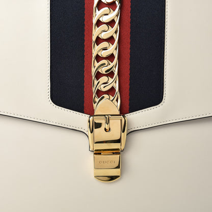 Gucci Calfskin Maxi Sylvie Top Handle Bag White 9 of 14