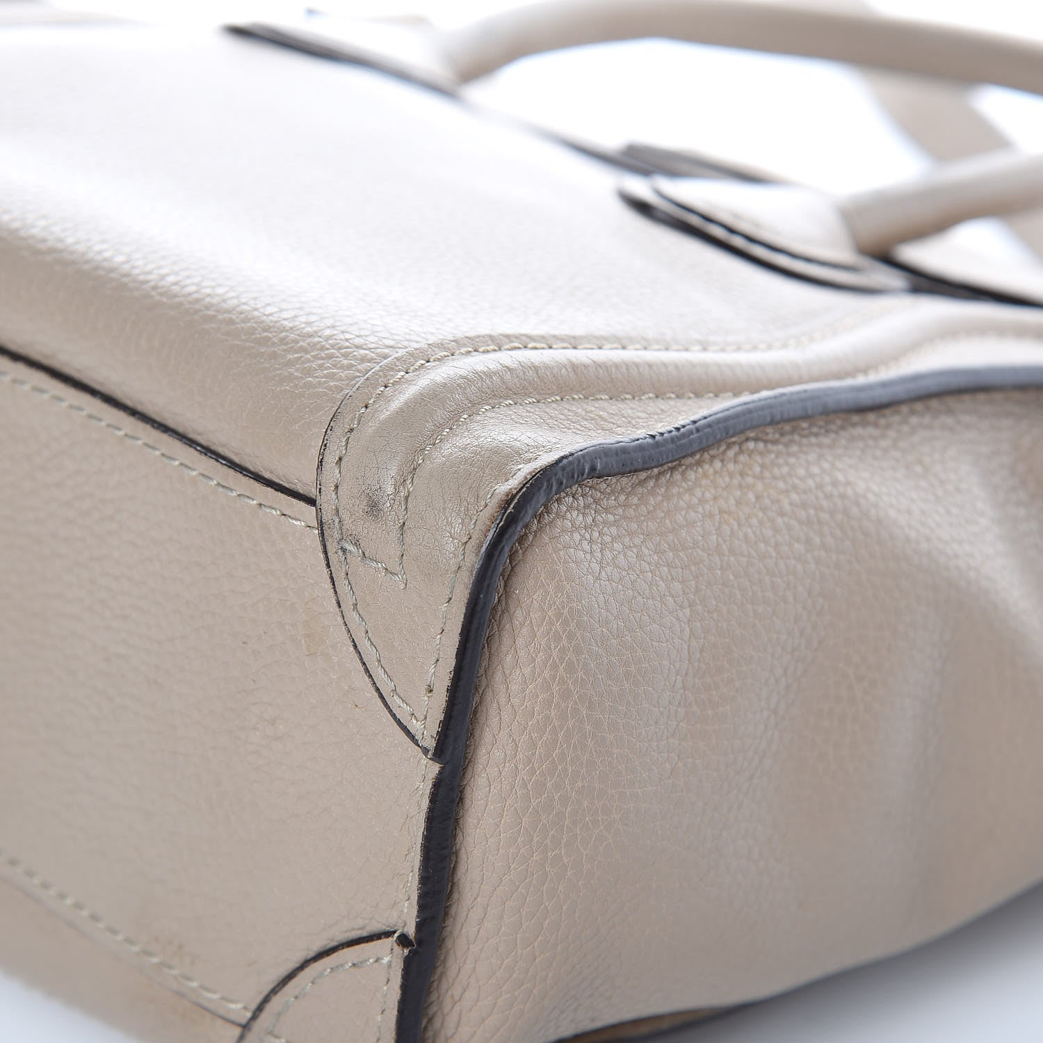Celine Drummed Calfskin Nano Luggage Dune 16 of 16