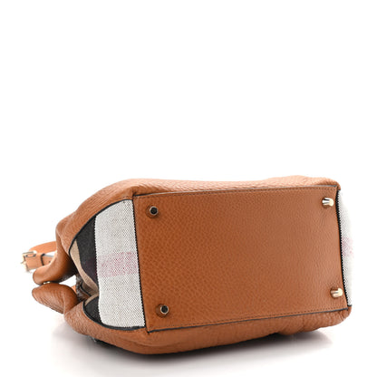 Burberry Grainy Calfskin House Check Small Maidstone Saddle Brown 4 of 11