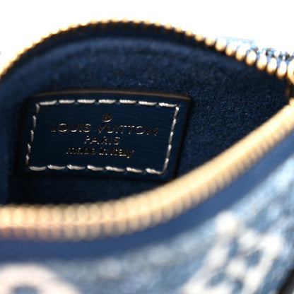 Louis Vuitton Denim Monogram Jacquard Micro Speedy Bag Charm Bleu 4 of 4