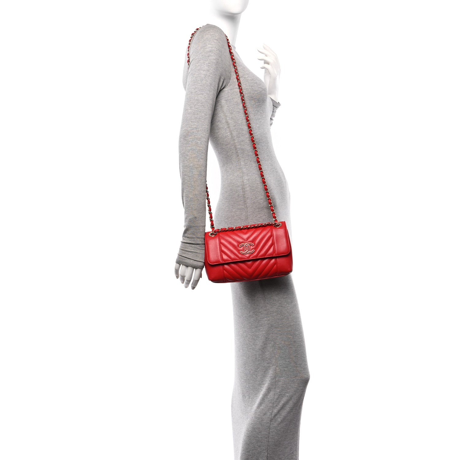 Chanel Calfskin Quilted Medium Daily Chevron Flap Red 2 of 12