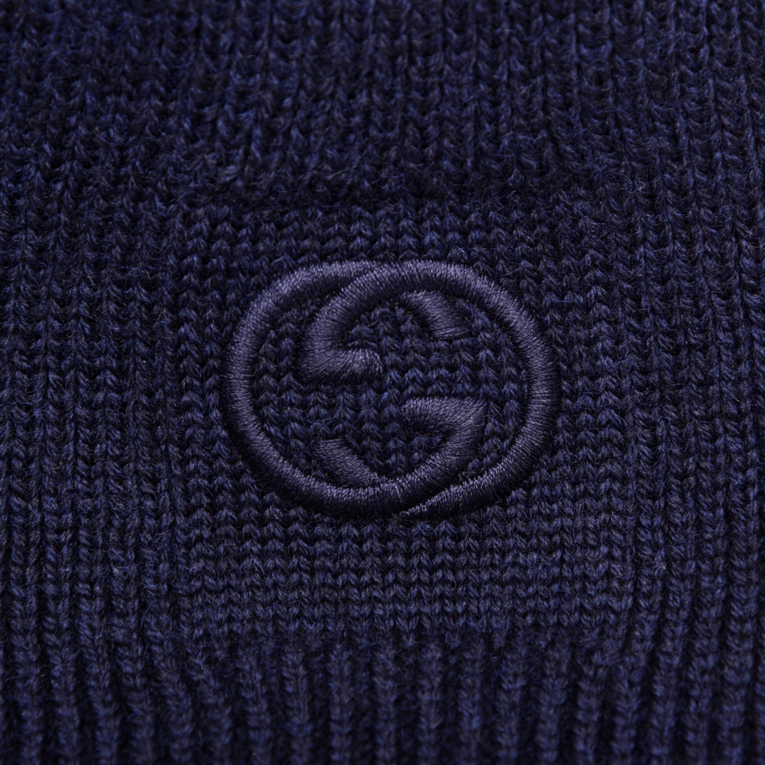 Gucci Wool Tricot Interlocking G Simple GG Beanie Hat M Midnight Blue 5 of 5