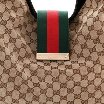 Gucci Monogram Large New Ladies Web Hobo Dark Brown 8 of 10