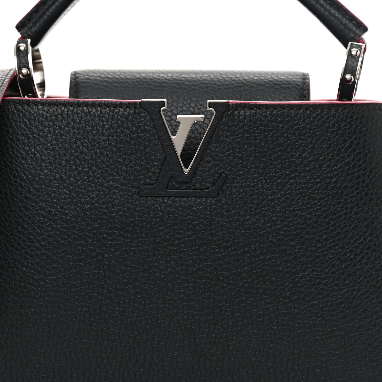 Taurillon Capucines BB Black Fuchsia