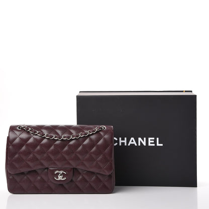Chanel Caviar Quilted Jumbo Double Flap Burgundy 8 of 8