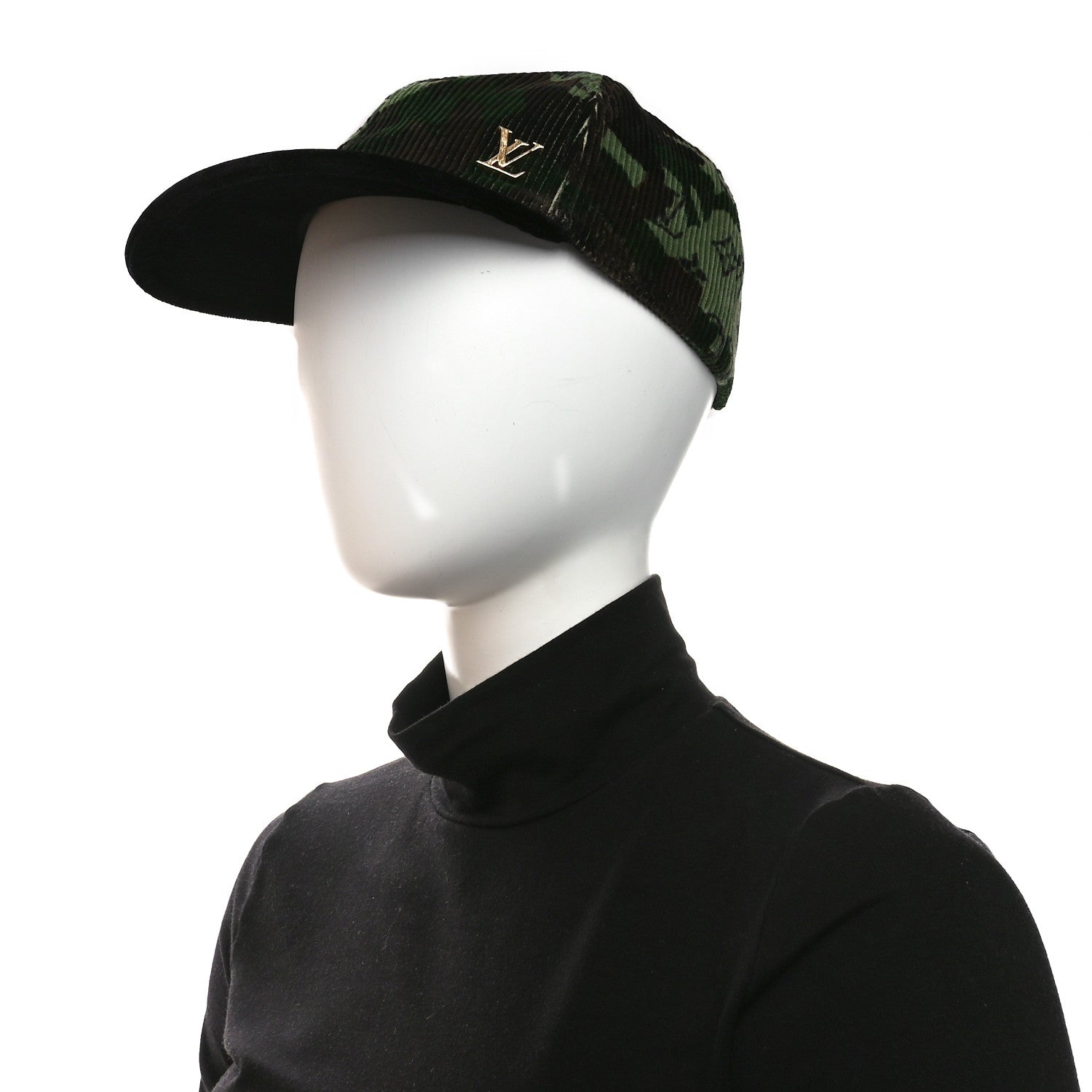 Louis Vuitton Camoflauge Velvet Monogram Cap 58 Black 2 of 8