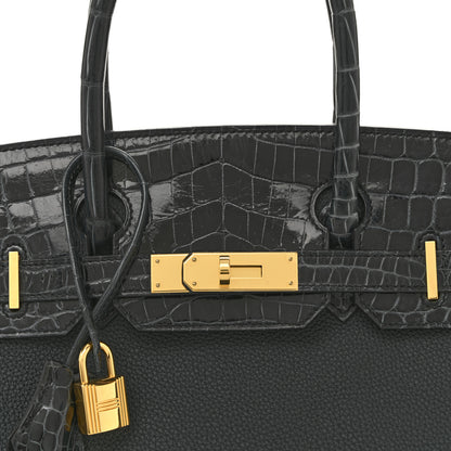 Hermes Togo Shiny Niloticus Crocodile Birkin Touch 30 Vert Rousseau 8 of 14