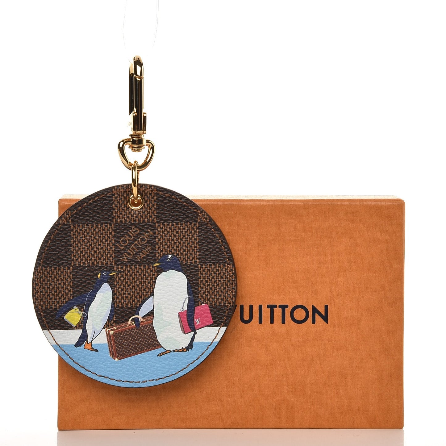 Damier Ebene Illustre Manchot Bag Charm Key Ring