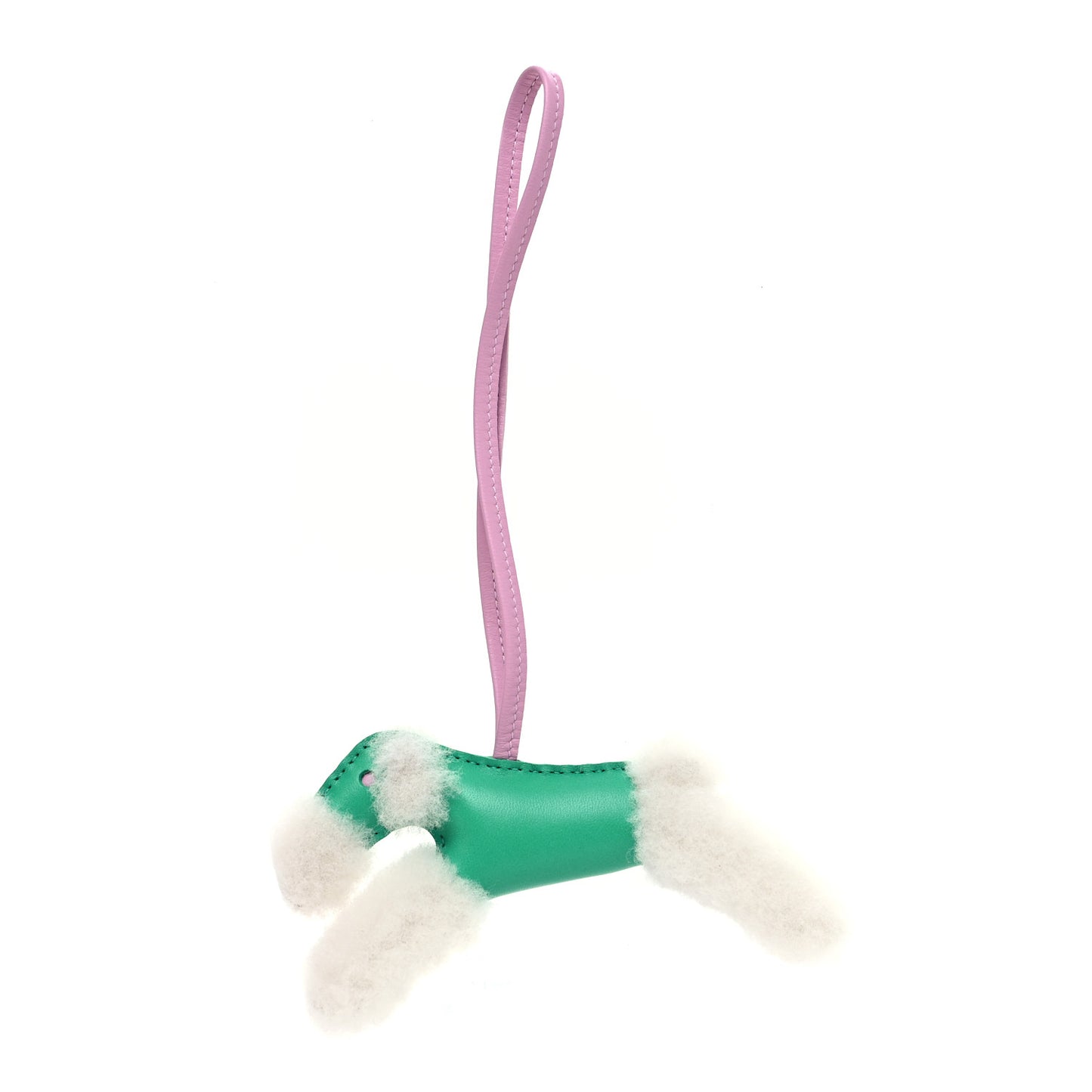 Milo Lambskin Shearling Budy Charm Menthe Mauve Sylvestre