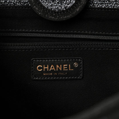 Chanel Lurex Boucle Small Deauville Tote Black 6 of 11