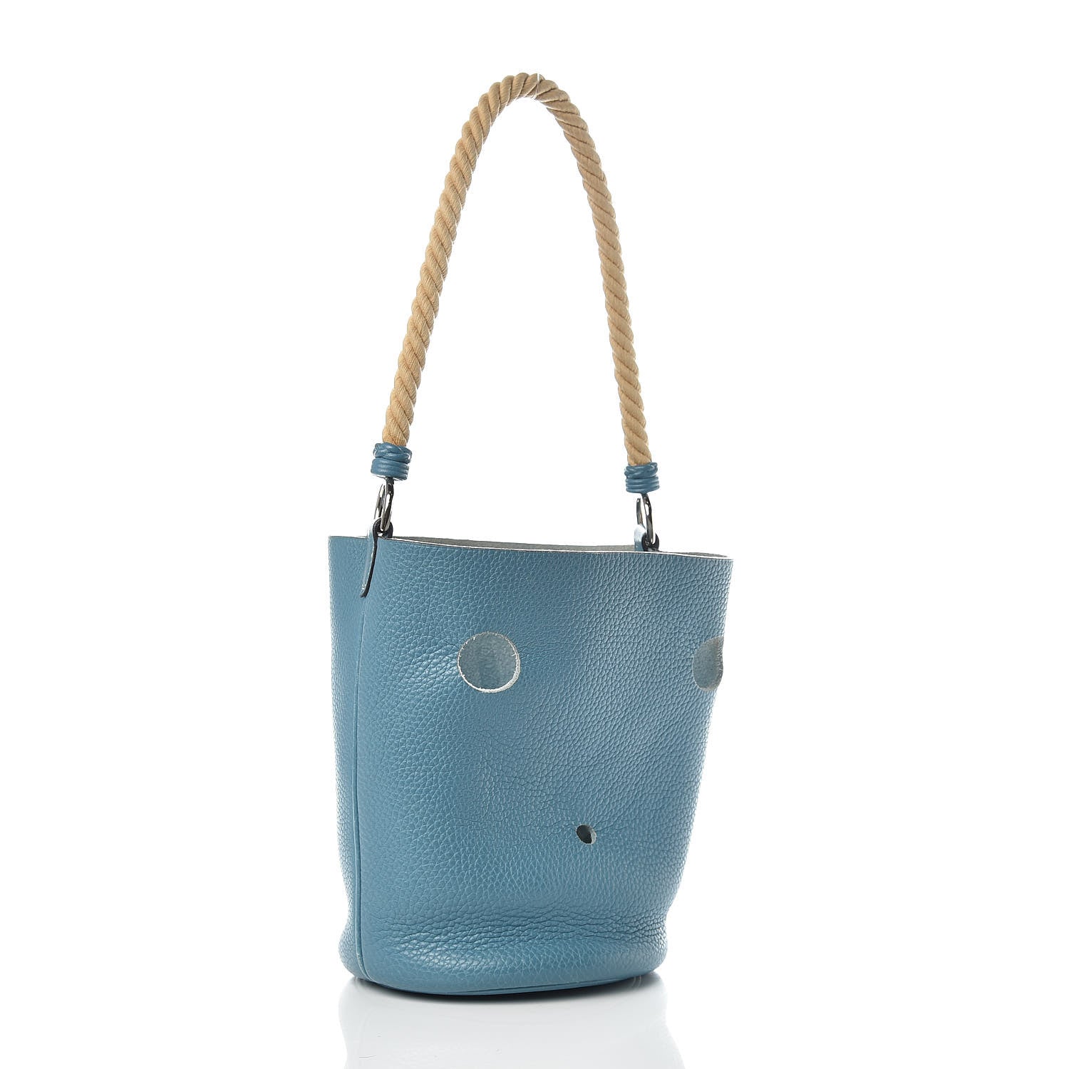 Hermes Taurillon Clemence Mangeoire Rope Bag Blue Jean 3 of 11
