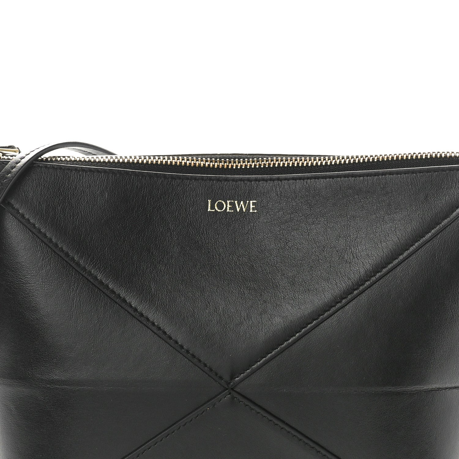 Loewe Shiny Calfskin Puzzle Fold Pouch Black 7 of 9