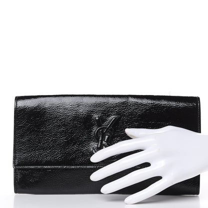 Saint Laurent Textured Patent Monogram Small Belle De Jour Clutch Black 2 of 9