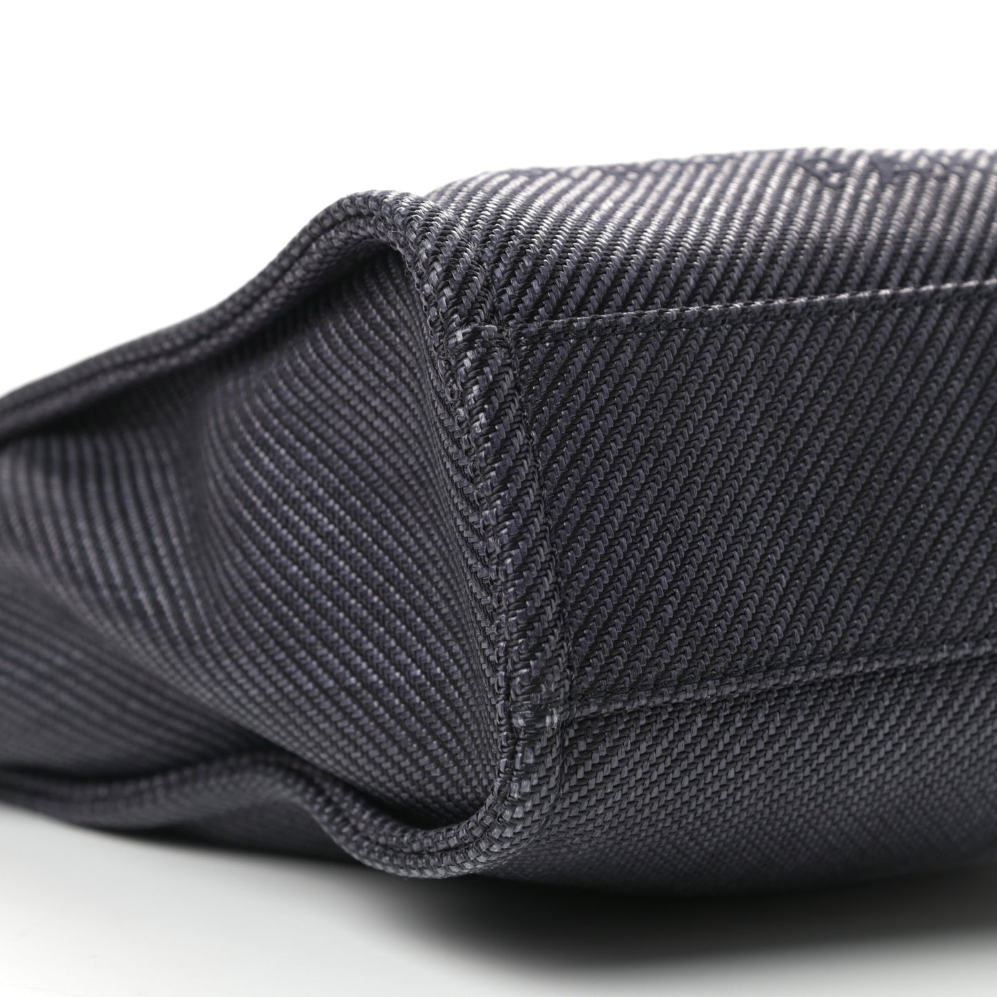 Mixed Fibers Calfskin Mini Deauville Tote Black