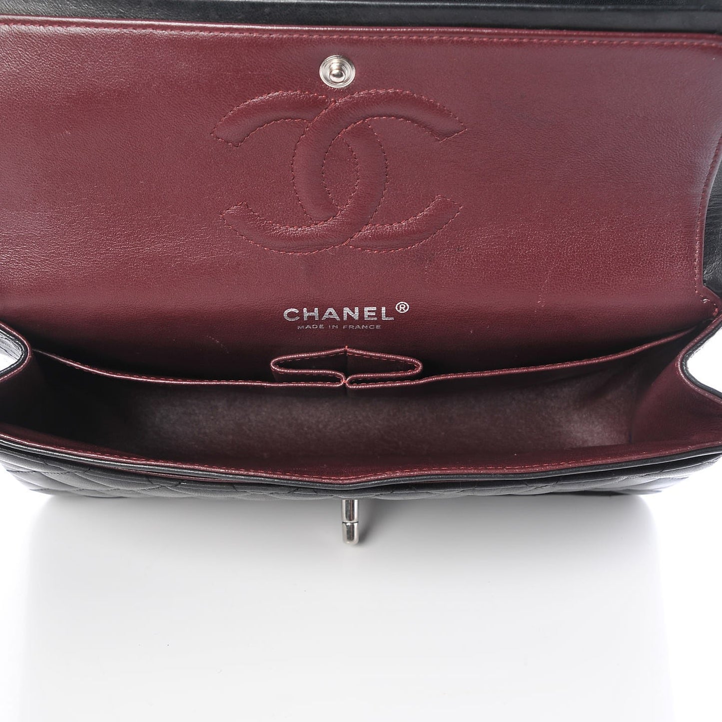 Lambskin Quilted Medium Double Flap Black