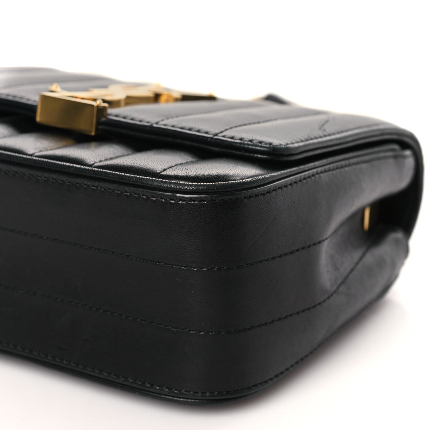 Lambskin Matelasse Monogram Small Vicky Chain Bag Black