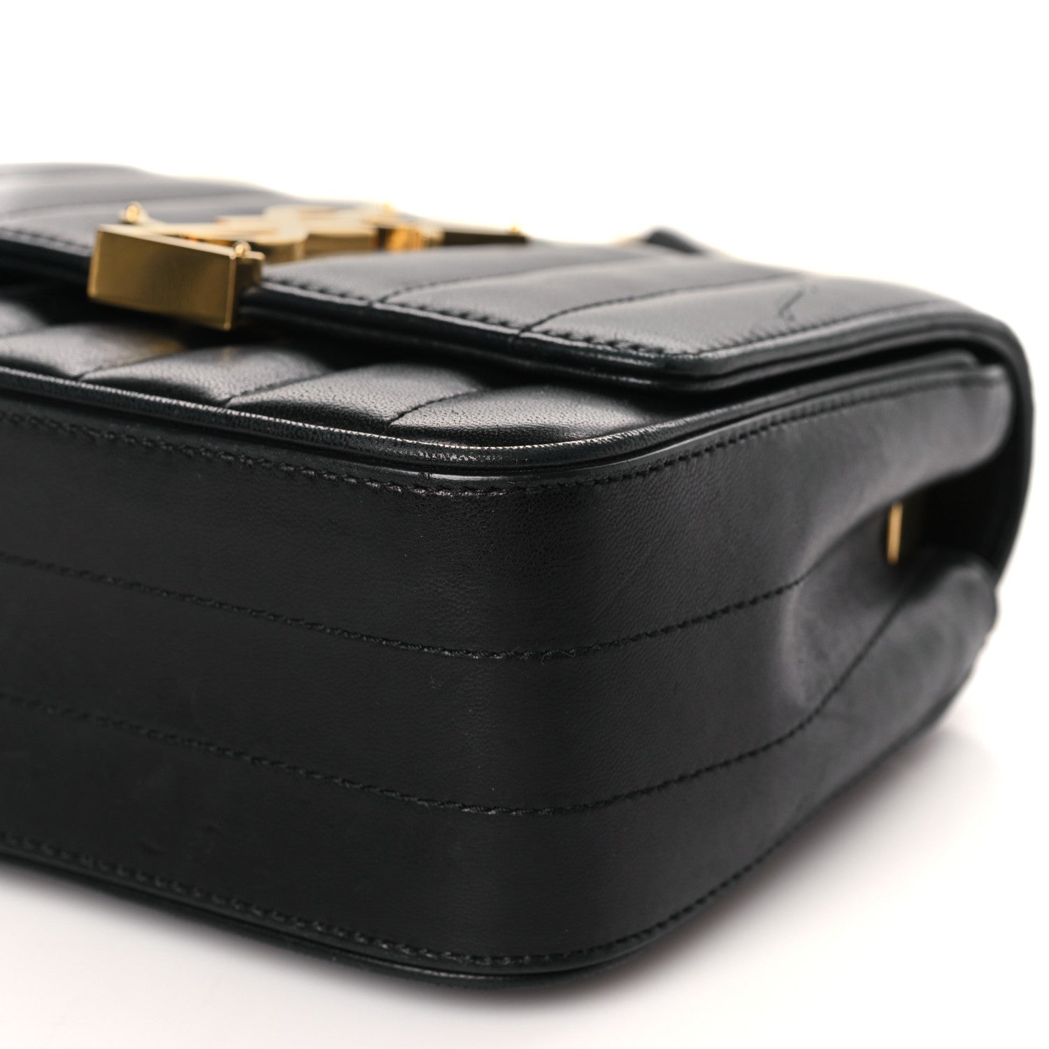 Saint Laurent Lambskin Matelasse Monogram Small Vicky Chain Bag Black 9 of 9