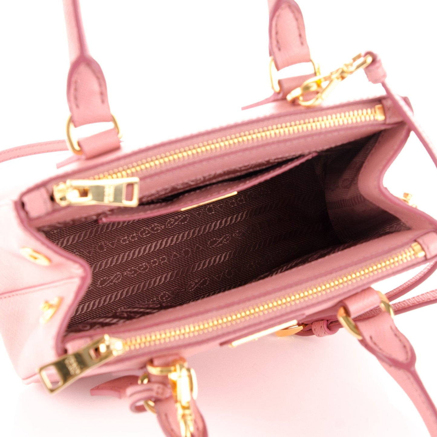 Saffiano Mini Galleria Double Zip Tote Geranio