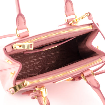 Prada Saffiano Mini Galleria Double Zip Tote Geranio 5 of 6