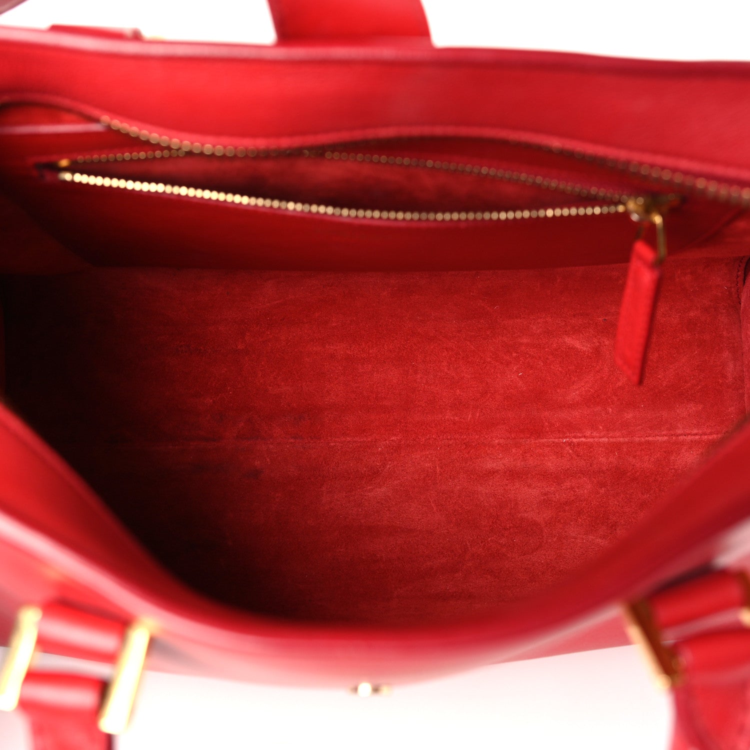 Saint Laurent Calfskin Small Monogram Cabas Lipstick Red 5 of 9