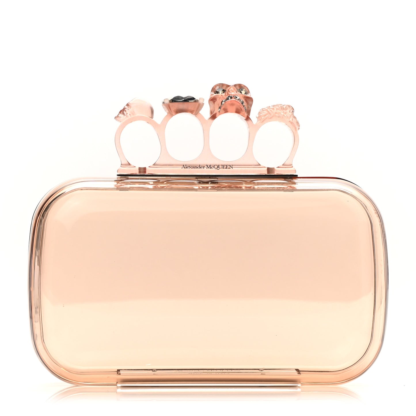Plexi Skull Four Ring Clutch Blush