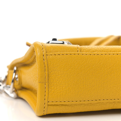 Balenciaga Chevre Silver Metallic Edge Hardware Nano City Jaune Epi 8 of 9