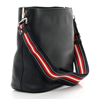 Prada Vitello Daino Logo Crossbody Bag Baltico 3 of 12