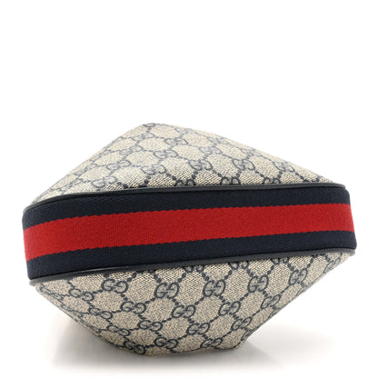 Gucci GG Supreme Monogram Textured Calfskin Web Small Attache Shoulder Bag Beige Blue 4 of 10
