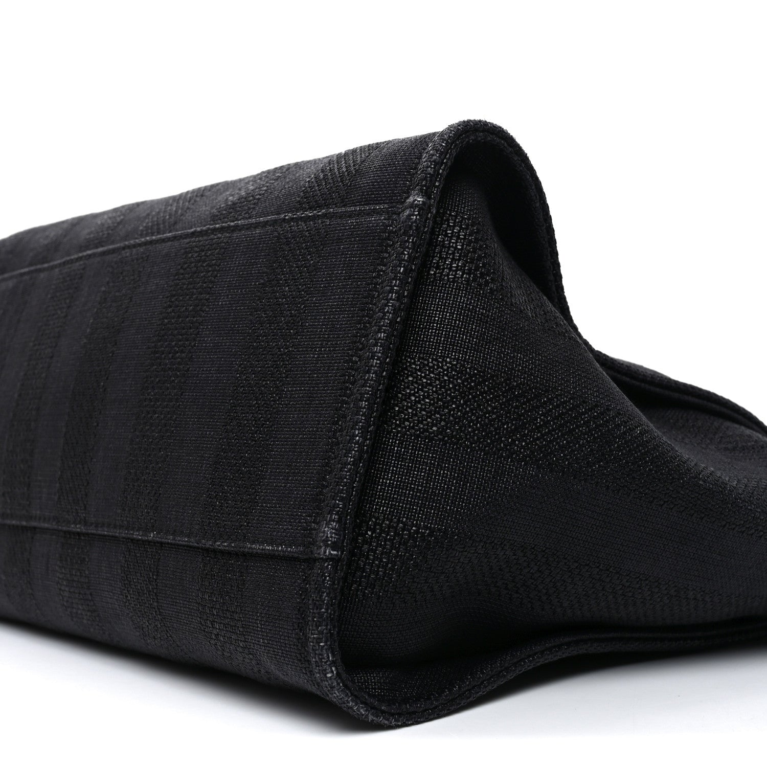Chanel Mixed Fibers Calfskin Striped Medium Deauville Tote Black 10 of 11
