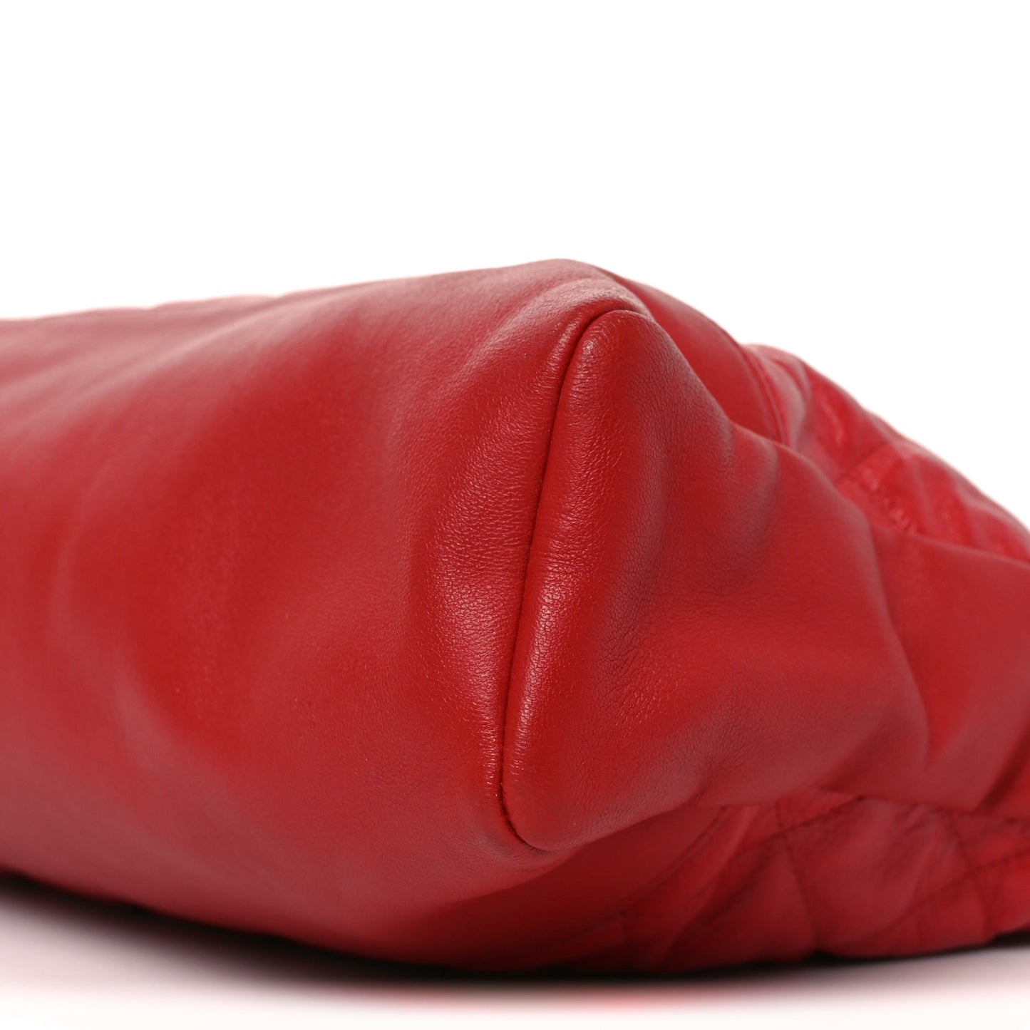 Shiny Aged Calfskin Quilted Large 31 Shopping Bag Red