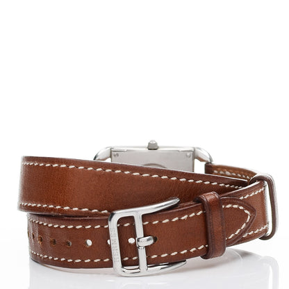 Hermes Stainless Steel Barenia 23mm Cape Cod Double Tour Quartz Watch Fauve 4 of 6
